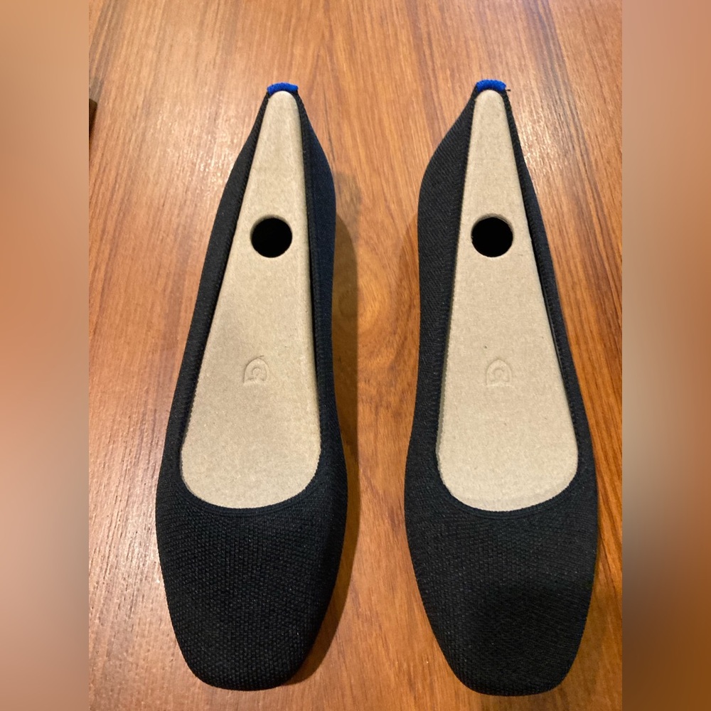 Rothy’s The Max black Square Toe Flat New in Box